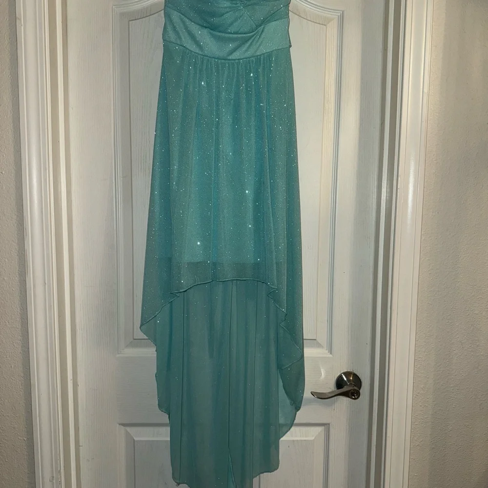 Ruby Rox Aqua High Low Dress - Picture 1 of 4